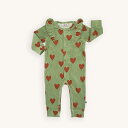 CarlijnQ カーラインク ハート柄 ボディスーツ ロンパース ジャンプスーツ hearts - velvet baby jumpsuit girls baby ベビー KIDS キッズ 子供 ベロア ベルベット長袖 海外ブランド オランダ ガーリー おしゃれ 75cm 80cm 85cm 90cm 95cm 0歳 1歳 2歳 子供服 女の子