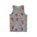 CarlijnQ カーラインク タンクトップ Scarab - tanktop KIDS キッズ 子供 昆虫柄 ブルー 海外ブランド オランダ ヨーロッパ 帽子柄 おしゃれ 春夏秋 95cm 100cm 110cm 120cm 130cm 140cm 子供服 女の子 男の子 ユニセックス