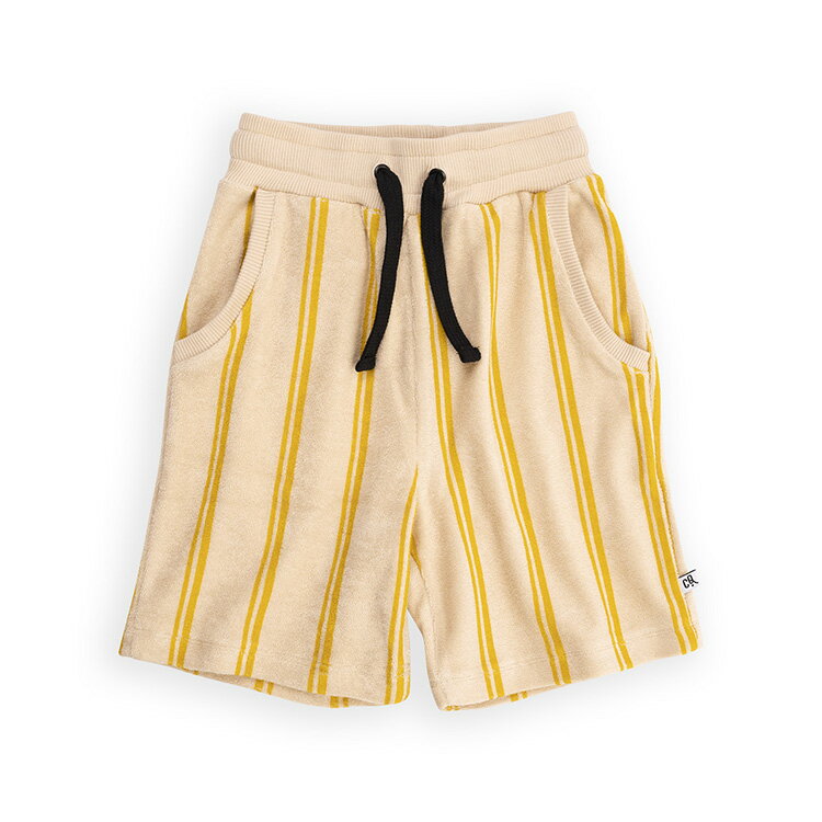 CarlijnQ カーラインク ハーフパンツ Stripes yellow - bermuda KIDS キッズ 子供 タオル素材 海外ブランド オランダ ヨーロッパ ストライプ イエロー おしゃれ 春夏秋 95cm 100cm 110cm 120cm 130cm 140cm 子供服 女の子 男の子 ユニセックス