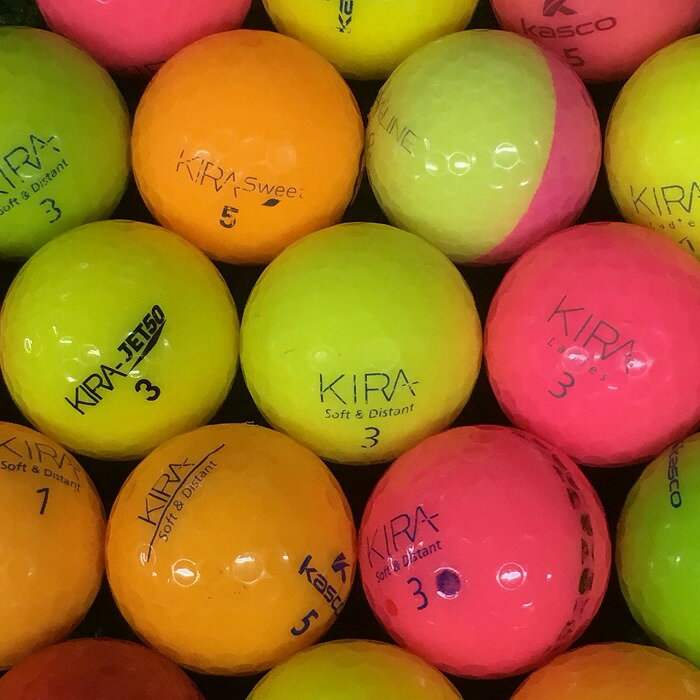 ロストボール キャスコ KIRA シリーズ混合 Bランク ゴルフボール 中古 エコボール ゴルフ ロスト 30球 50球 セット 大量 色付き カラー 混合 kasco キラ キラスターを除く