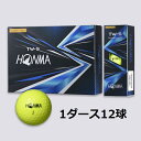 【新品】 ホンマ TW-S 2021年モデル イエロー 1ダース ゴルフボール HONMA 本間ゴルフ 黄色 12個 セット スピン 飛距離 アップ 飛ぶ 色付き カラー エコボール 送料無料 その1