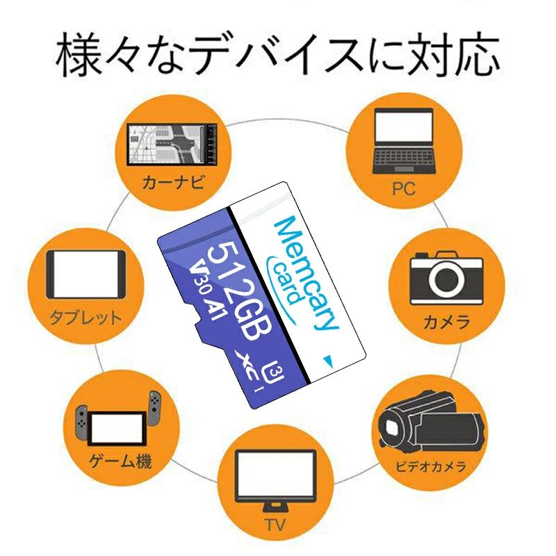 Memcarycard 正規品 マイクロsdカード microSDXC 512GB R:100MB/S W:85MB/S Class1...