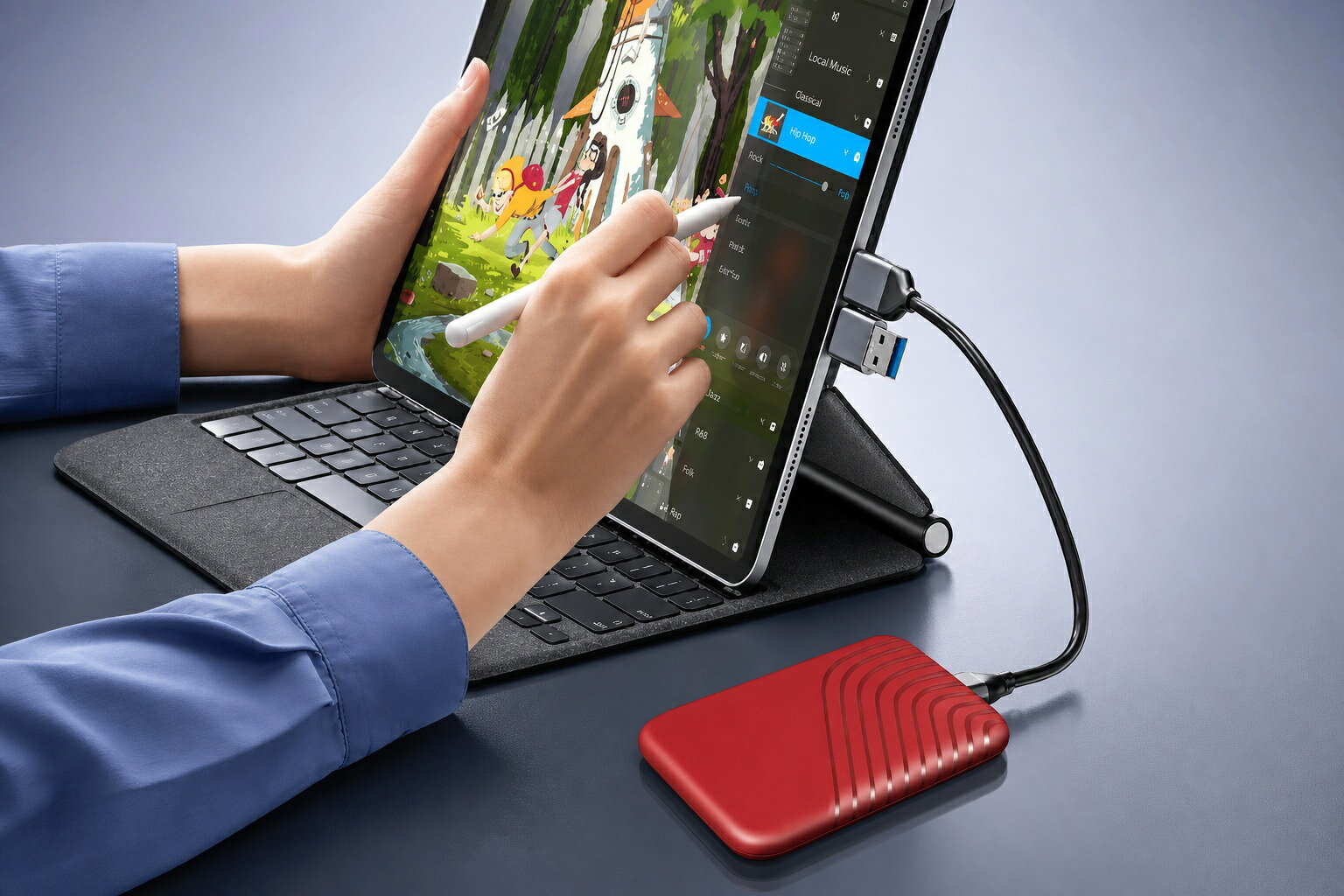 【大人気商品】SSD 1TB 外付 ポータブルSSD 超薄型ポータブル ハードディスク 2TB 耐衝撃 外付けハードディス USB-A/USB-C両対応 500GB USB3.1 Type-C 対応 スマホ互換可