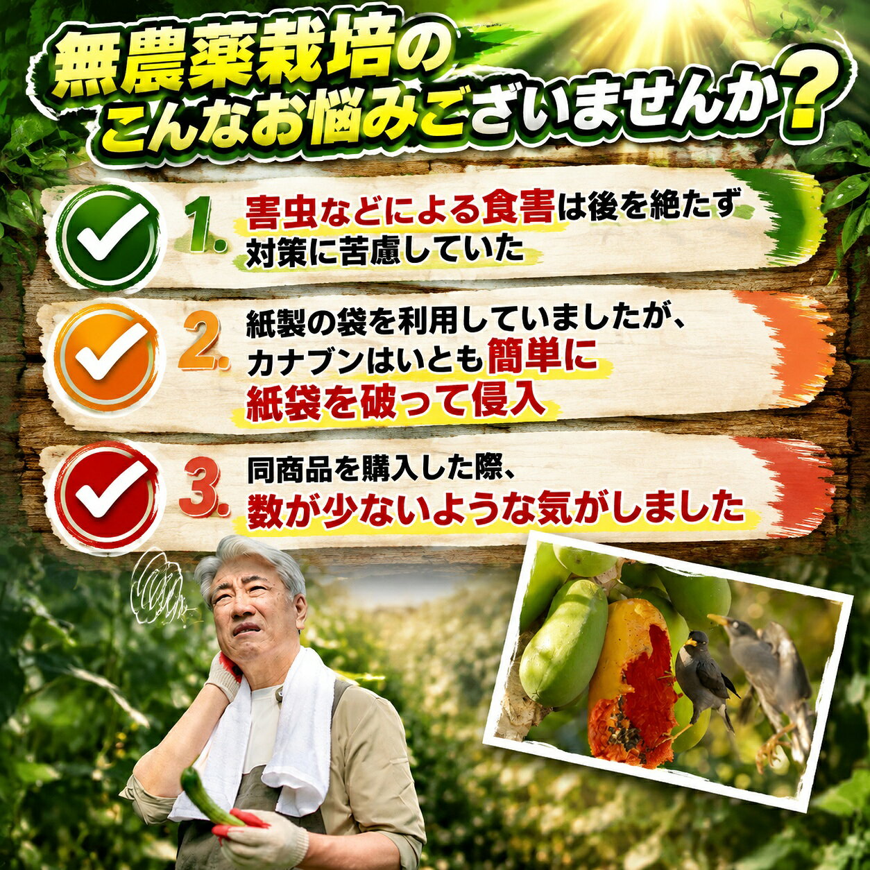 【新発売限定記念価格】果物保護袋 30/50枚入り10*15cm 20*30cm 果実 防虫 野菜 メ...