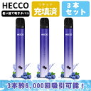 HECCO 使い捨て電子タバコ ポケットシーシャ 6,000回吸引可能 ブルーベリー お菓子風味 フレーバー スティック 使い捨てタバコ 持ち運びシーシャ 水蒸気 禁煙グッズ ニコチンなし vape 爆煙 1本約2000回 3本入れ D04