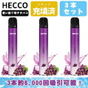HECCO 使い捨て電子タバコ ポケットシーシャ 6,000回吸引可能 ぶどう 巨峰葡萄 フレーバー スティック 使い捨てタバコ 持ち運びシーシャ 水蒸気 禁煙...