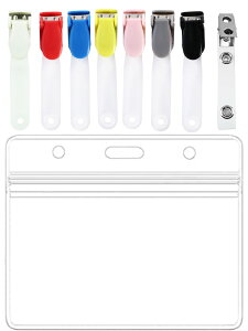 IDカードホルダー IDカードケース パスケース クリップ 鉄製 プラスチック 横型 パスケース シンプル 社員証 学生証 定期入れ ホルダー 通勤 通学 会社