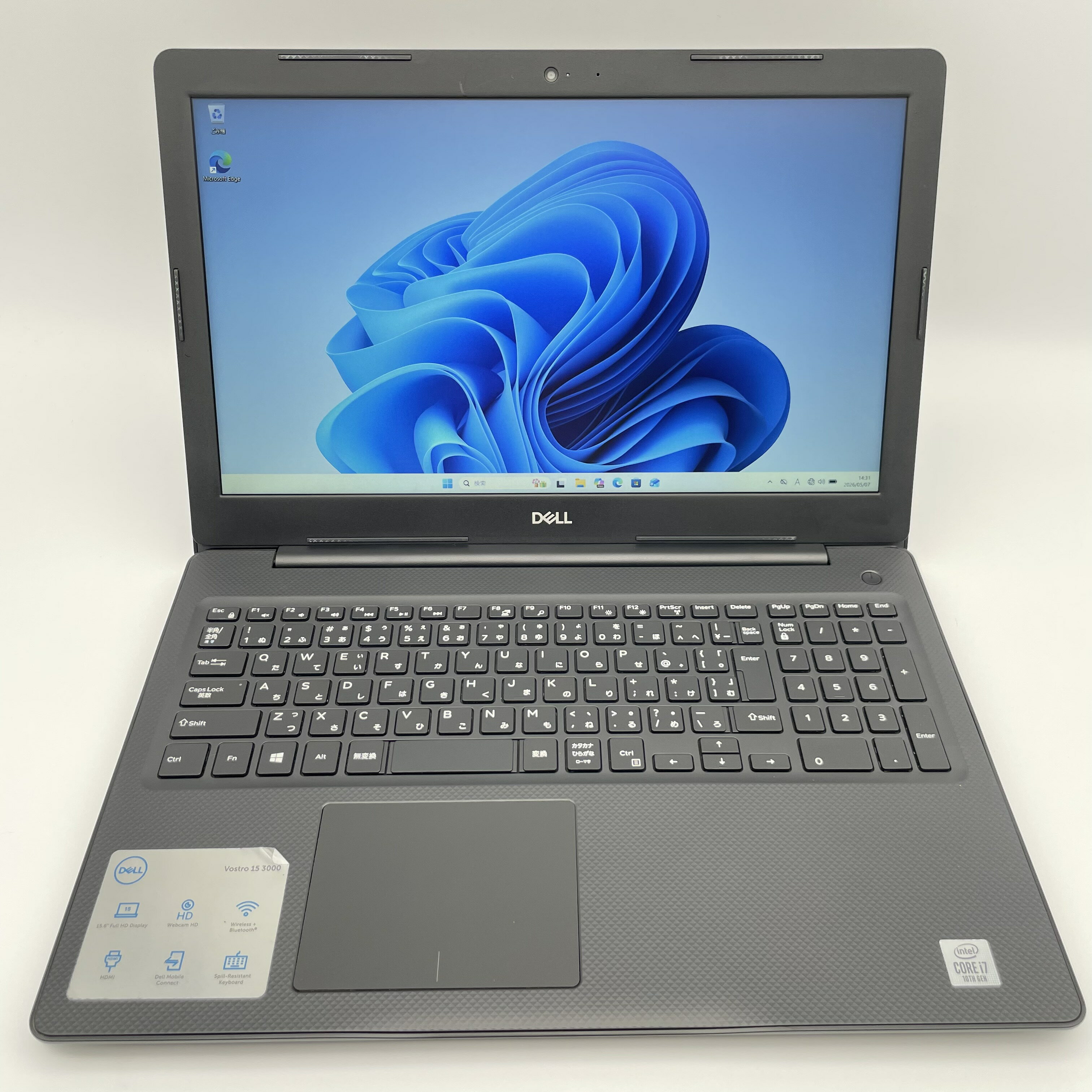 中古 DELL Vostro 3590 Core i7-10510U 第10世代 メモリ8GB SSD256GB 15.6型 フルHD Windows11 Pro DVD Webカメラ HDMI VGA テンキー Office付き ノートパソコン