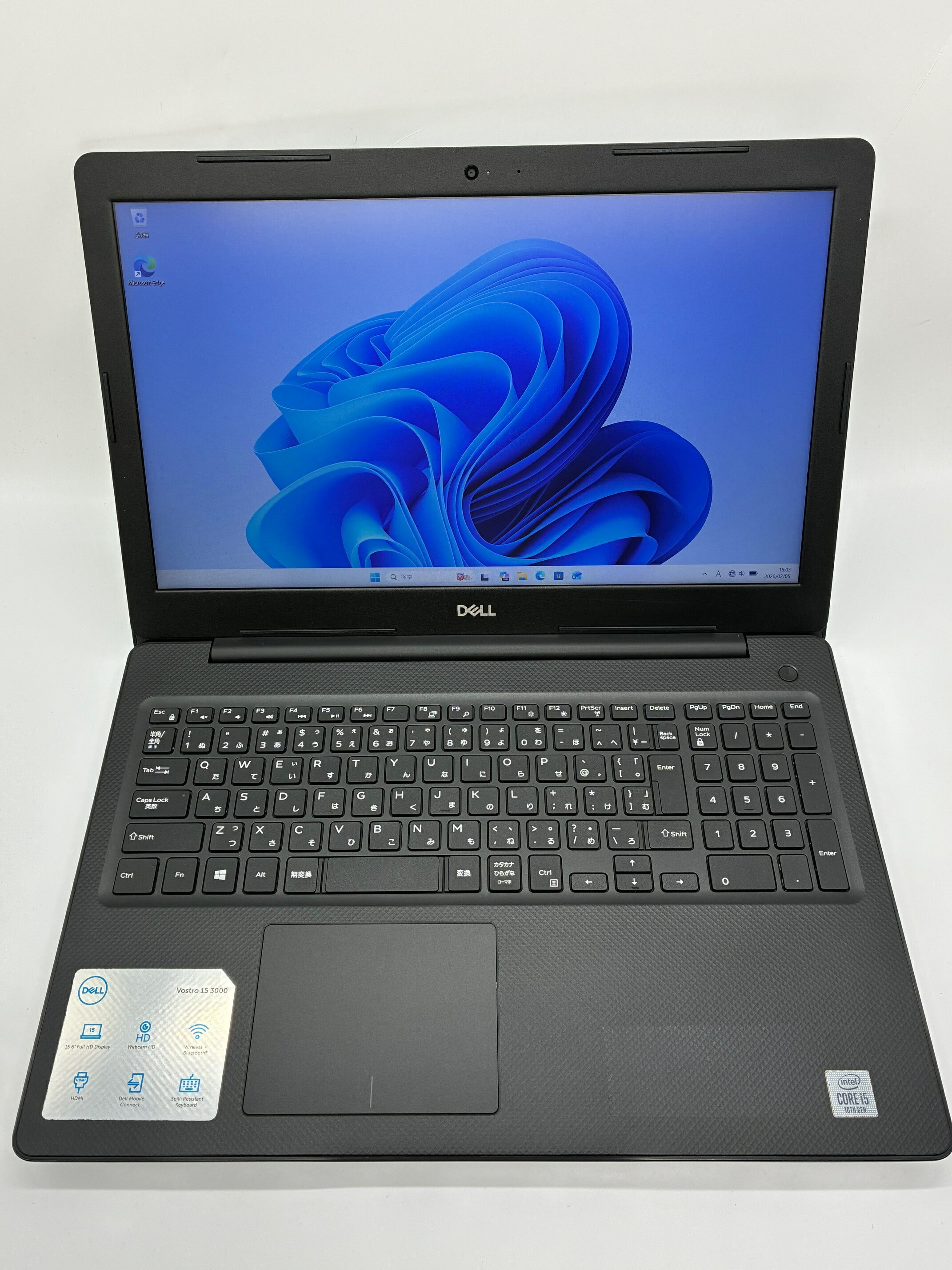 中古 DELL Vostro 15 3591 Core i5-1035G1 第10世代 8GB NVMe SSD256GB 15.6型 FHD DVD Webカメラ Windows11 Pro HDMI テンキー ノートパソコン ACアダプター付属 office付