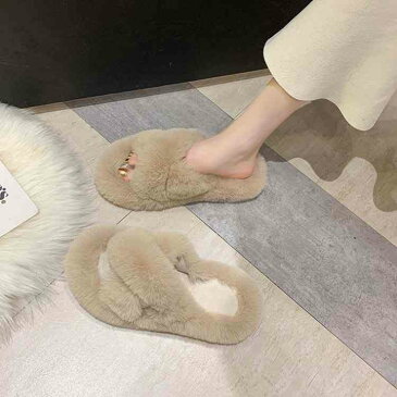 全7色!ファーサンダル レディース サンダル シュール ルームシューズ 秋冬用 秋用 冬用 ファーシューズ フェイクファー ボア 暖かい 軽量 軽い 静音 滑りにくい 室内 来客