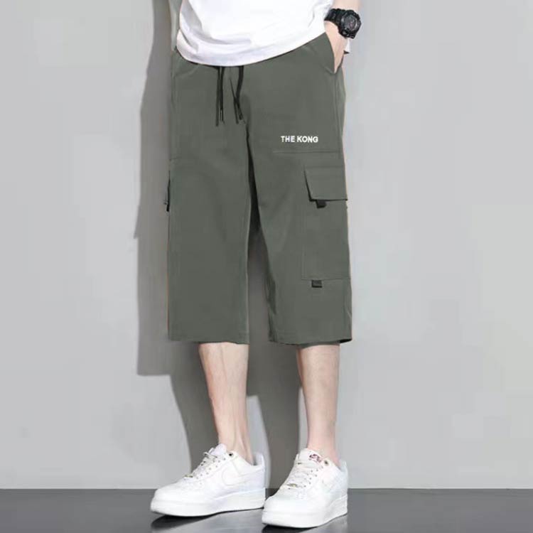膝下丈 カジュアル クロップドパンツ ひざ下 パンツ 七分丈 メンズ カーゴパンツ 夏用 おしゃれ クロップド 7分丈 アウトドア ハーフ 大きいサイズ ゆったり 薄手 ランニング 夏 ひざ下丈 ボトムス ハーフパンツ イージーパンツ ショートパンツ 夏服