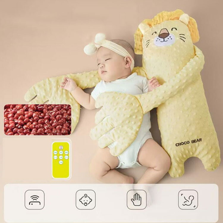 赤ちゃん 赤ちゃん なだめる手 赤ちゃん ベビー 寝かしつけ用 自動 夜泣き対策 安眠 指が動き リモコン付き アニマル ぬいぐるみ クッション トントン 快眠 加熱クッション 電動式 小豆充填 驚いた防止 吐き戻し防止 排気促進 やわらか手触り 新生児 幼児 ベビー