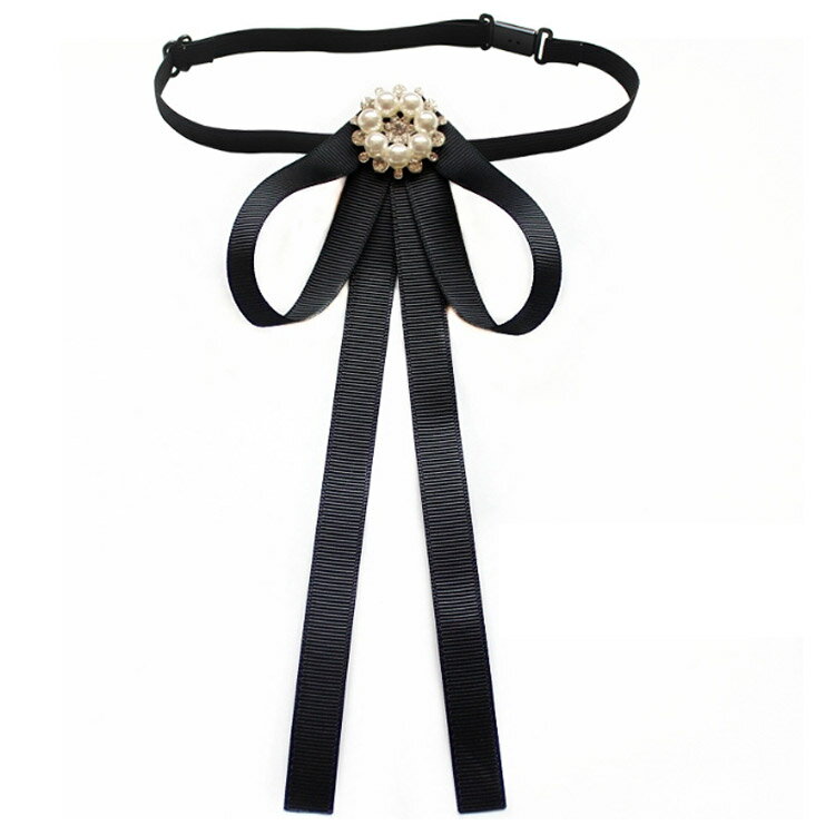 ビジュー付き リボンブローチ イギリス ピン リボン ユニフォーム 英国風 ネクタイ 送料無料 制服 ベルト ロングリボンブローチ 入学式 卒業式 リボンタイ 子供 大人 ファッション小物 レディース