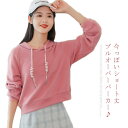 パーカー ショート丈 プルオーバー フード付き パーカー トップス スウェット トレーナー 長袖 レディース ラグランスリーブ 可愛い おしゃれ 20代 30代