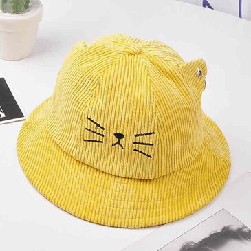 送料無料 子供用帽子 ハット コーデュロイハット 女の子 男の子 50-52cm キッズ キャップ お出かけ 旅行 アウトドア 熊 ダック 猫 動物飾り アクセサリー 防風 キュート 防寒 無地 かわいい 春秋冬 新作