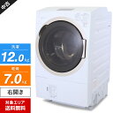 【中古】 東芝 ドラム式洗濯機 ZABOON TW-127X7R 洗濯乾燥機 (洗12.0kg/乾7.0kg) ウルトラファインバブル洗浄W ふんわリッチ乾燥 (右開き/2019年製)○684h04