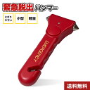 緊急脱出ハンマー 車 シートベルトカッター 小型 軽量 ホルダー付き (レッド) 安全 窓ガラス 水没 災害対策 車載用 閉じ込め 防災グッズ HED-6137◇909x10