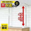 突っ張り棒 突っ張りポール 伸縮棒 2本セット 地震対策 家具転倒防止器具 (Mサイズ/45-65cm) 防災グッズ スプリング付き 強力ジャッキ式 簡単 耐圧...