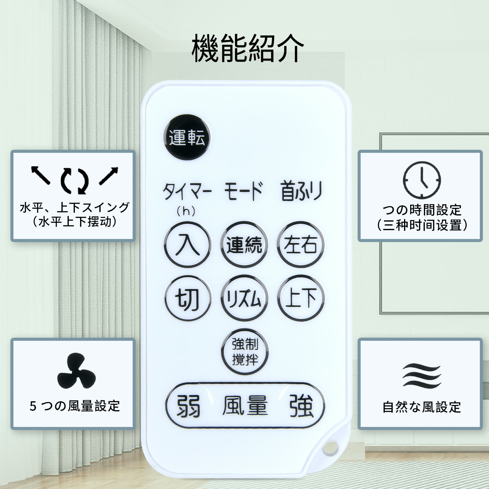 サーキュレーターリモコン for IRIS OHYAMA アイリスオーヤマ 強力コンパクト PCF-DC23-W 用