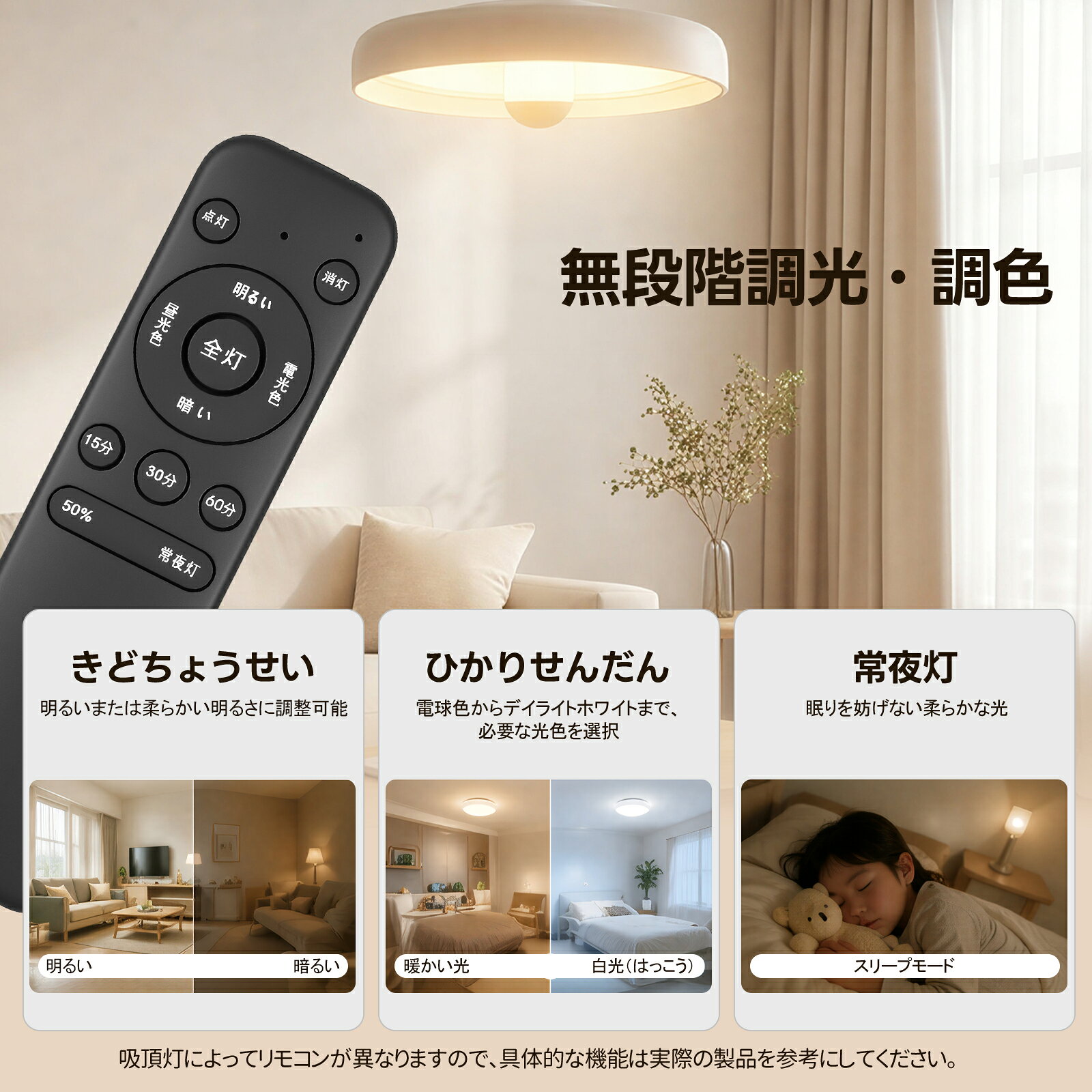 シーリングライトリモコン manewwen 用のリモコン HZX-XD-010 ブラック 対応 照明...