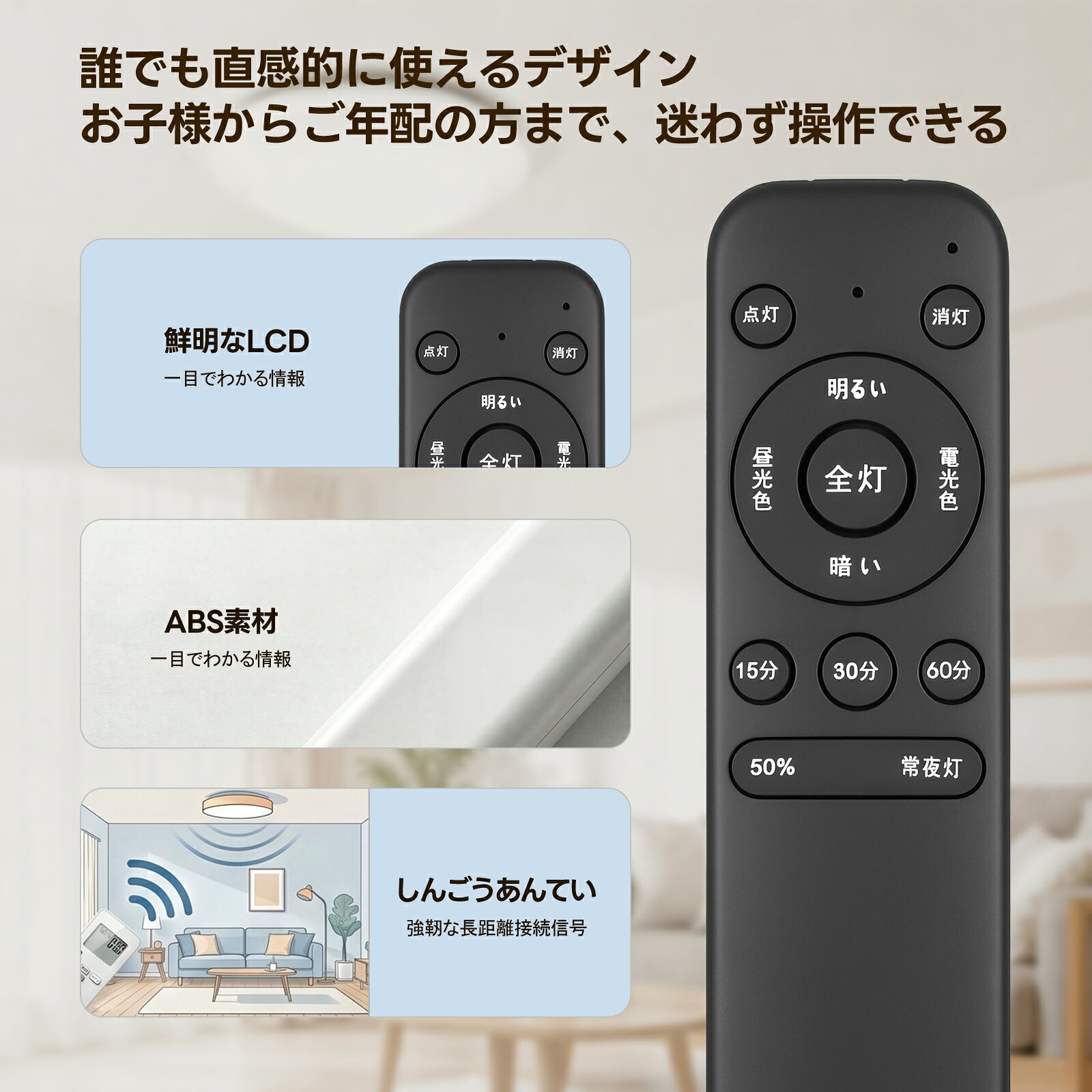 シーリングライトリモコン manewwen 用のリモコン HZX-XD-010 ブラック 対応 照明...