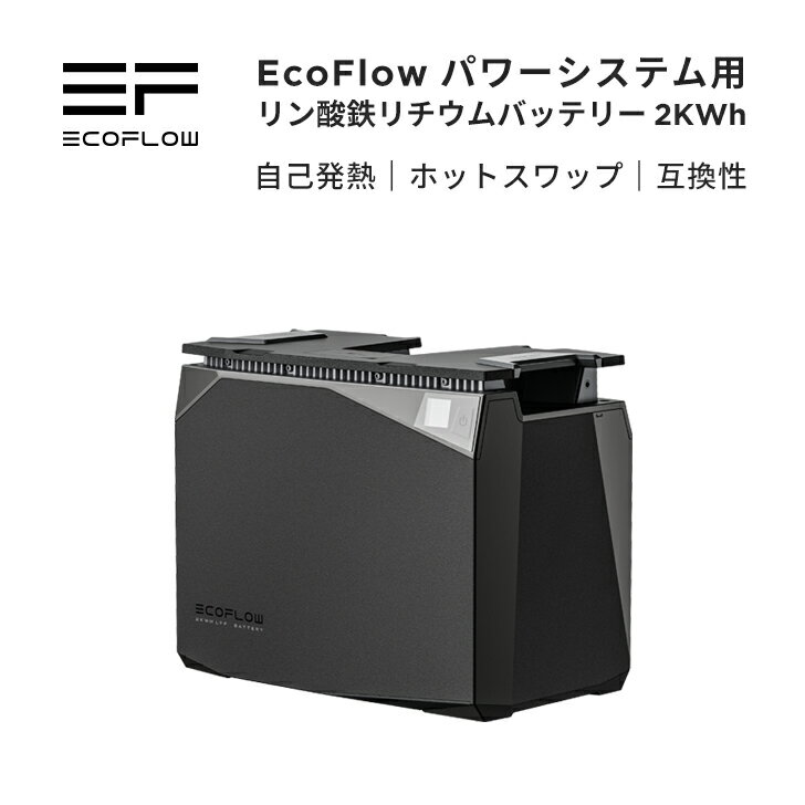 2000Wh 超大容量 リン酸鉄リチウムイオンバッテリー 40～60Vシステム用 LFP 3000回サイクル 高耐久性 蓄電池 家庭用 防災停電 オフグリッド 小屋 車載 EcoFlowのサムネイル