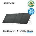 【25%OFFクーポン利用で51,975円!4/17まで】EcoFlow ソーラーパネル 220W 片面 ソーラー充電器 太陽光発電 太陽光パネル ソーラーチャージャー 200W 折り畳み 25% 高変換効率 IP68 薄型 コンパクト 車中泊 キャンプ 停電対策 エコフロー