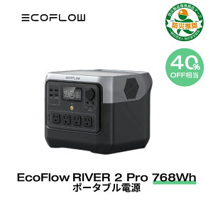 【5/5限定!40%OFF相当!クーポン併用で52,200円!】EcoFlow ポータブル電源 リン酸鉄 長寿命 1.2hフル充電 大容量 RIVER 2 Pro 768Wh 家庭用 蓄電池 発電機 ポータブルバッテリー 充電器 急速充電 アプリ対応 車中泊 防災 アウトドア キャンプ 停電 エコフロー 母の日