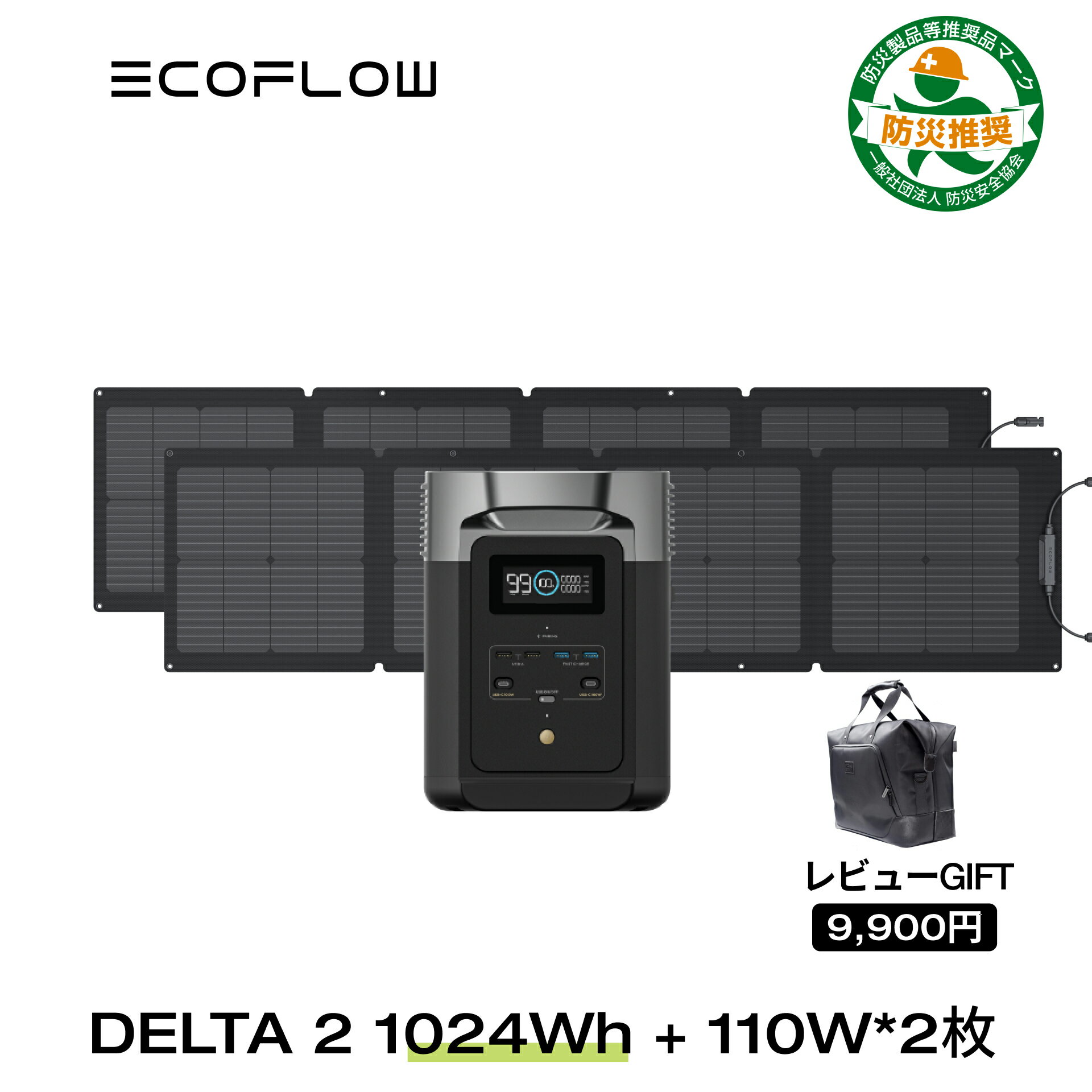 EcoFlow ݡ֥Ÿ 顼ѥͥ å DELTA 2 1024Wh+110W 2祻å Ŵ    ȯŵ Ĺ̿ ۸ȯ ®   ȥɥ    ɺ ǥ륿2 եפ򸫤