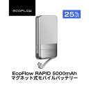 【クーポン利用で6,743円 6/30迄】EcoFlow RAPID 5000mAh モバイルバッテリー Qi2対応 ワイヤレス充電 30W急速充電 USB-Cケーブル搭載 折り畳み スタンド搭載 コンパクト 小型 軽量 防災グッズ 2年保証 iPhone Android 各種機器対応 ブルー シルバー