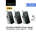 【プレゼント付き 新製品★クーポン利用で14,990円 7月中旬頃発送予定】EcoFlow RAPID Power Bank 25000mAh 170W USB-C ケーブル内蔵 モバイルバッテリー 急速充電 最大合計170W出力 TFTディスプレイ コンパクト 過熱保護 iPhone iPad Macbook switch 2 エコフロー