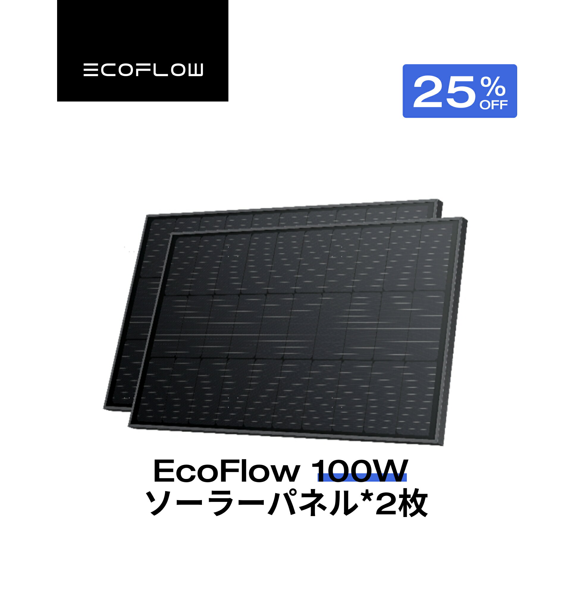 【クーポン利用で24,750円 11/27迄】100W据置型剛性 ソーラーパネル2枚セット 家庭用 単結晶 システム..