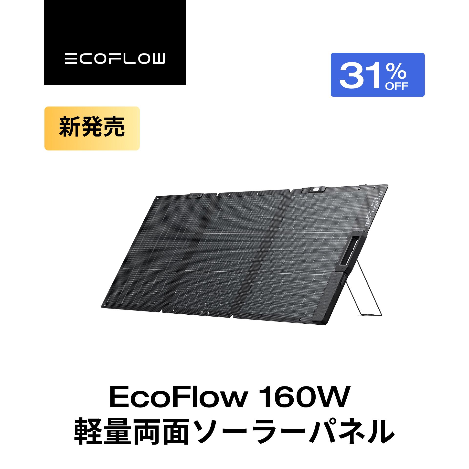 【クーポン利用で34,970円 9/18~】EcoFlow ソーラーパネル 160W軽量両面ソーラーパ...