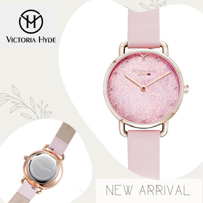 【美しいスワロフスキー】美しい VICTORIA HYDE LONDON ヴィクトリアハイドロンドン スワロフスキー クリスタル 腕時計 VH1044F レディース 腕時計 誕生日 プレゼント 記念品 クオーツ 日常生活防水 ピンク きらきら腕時計 腕時計