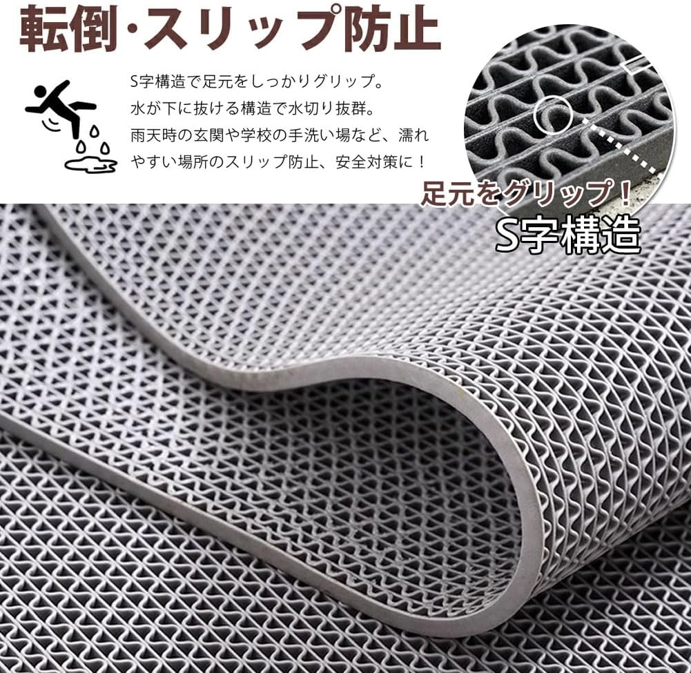 滑り止めマット 0.9×1m×2m×3m自由カット可 大判 厚さ5.5mm 介護用 風呂マット 屋内 屋外 兼用 PVC 水切り 転倒防止 浴室 浴場 温泉 玄関 廊下 ベランダ プール 駐車場 病院 学校 店舗 業務用 ゴムマット 防滑マット 2