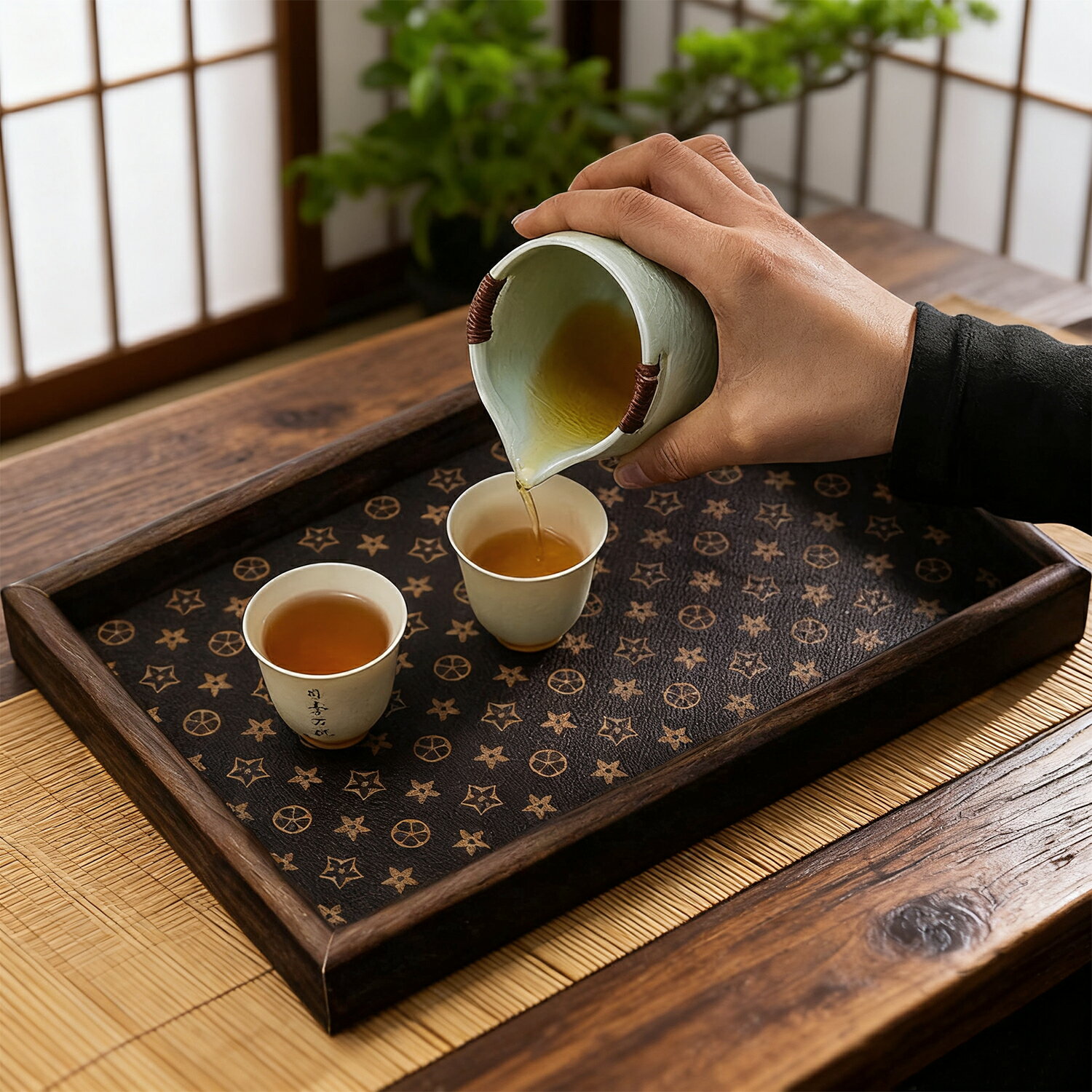 ★5倍ポイント+最大1000円オフクーポン配布中★ トレイ サービストレイ 木製トレイ レザートレイ 木製レザー 小物 デスク 玄関ト 鍵置き アクセサリー トレイ 木製 シンプル 高級感 新生活 プレゼント ギフト用 木製レザー 収納トレイ