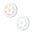 センサーライト 1個~3個 電池式 人感センサー ライト 暗闇 で 動体感知 自動点灯 自動消灯 屋内専用 LED センサー ライト マグネット 磁石 シール で取り付け 人感センサー 電球色 昼白色 丸型 フットライト ナイトライト 電池式センサーライト ネコポス送料無料