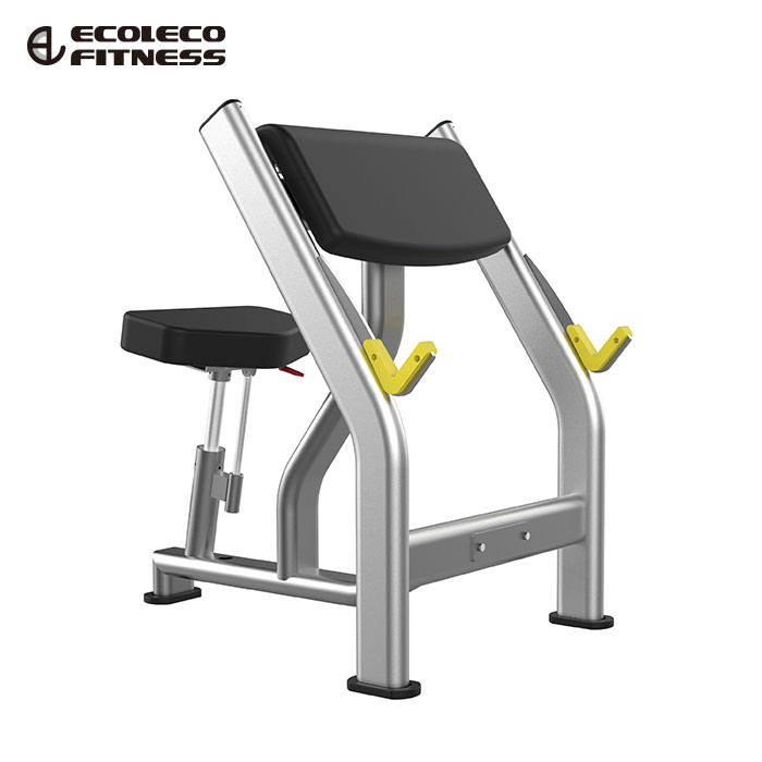 971*706*1005(奥行*幅*高さ) 本体重量43kg エコレコフィットネス（ECOLECO FITNESS）　業務用フィットネスマシンプリーチャーカールは上腕筋・上腕二頭筋をトレーニングすることが出来ます。反動を使う余地がないためピンポイントで負荷を掛けることができます。エコレコフィットネス（ECOLECO FITNESS）　業務用フィットネスマシンプリーチャーカールは上腕筋・上腕二頭筋をトレーニングすることが出来ます。反動を使う余地がないためピンポイントで負荷を掛けることができます。