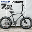 楽天ECOLIFEファットバイク ビーチクルーザー 自転車 20インチ シマノ7段変速 FATBIKE BMXスタイル 自転車 通販【送料無料】但し沖縄・離島は除く