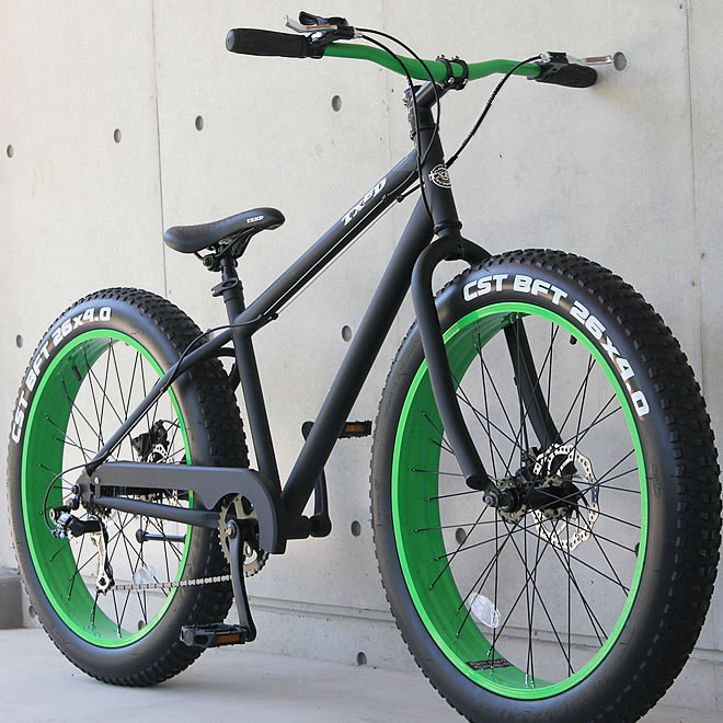 ファットバイク ビーチクルーザー 自転車　26インチ　FATBIKE シマノ7段変速 ディスクブレー ...