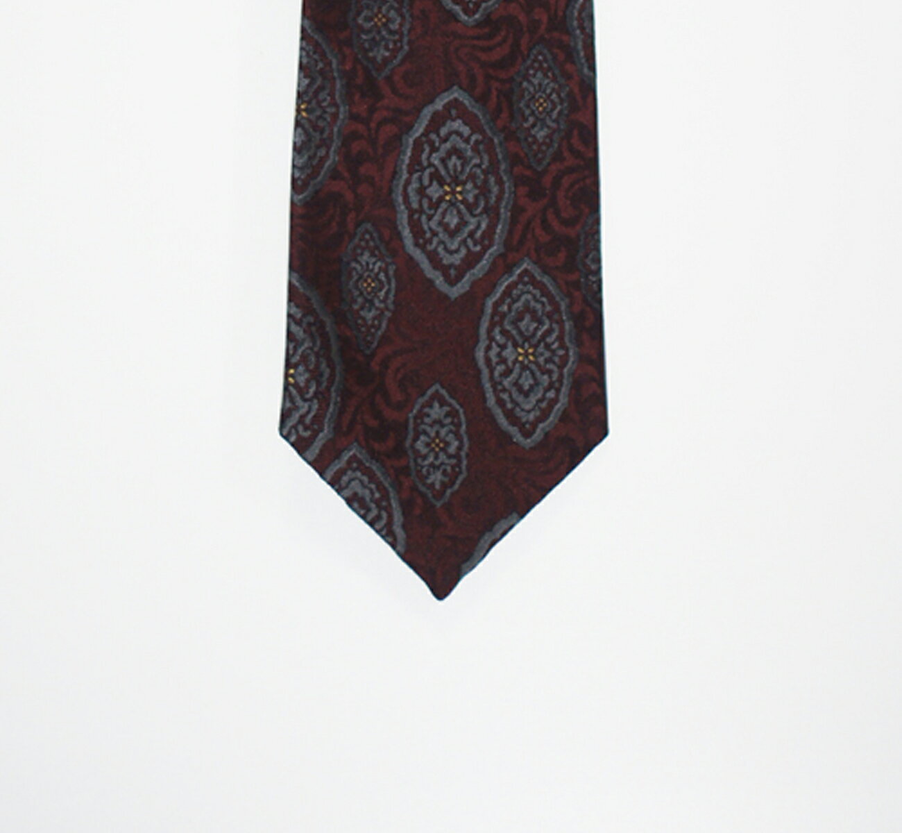 753 絹100% ネクタイ えんじ地 剣先8センチ