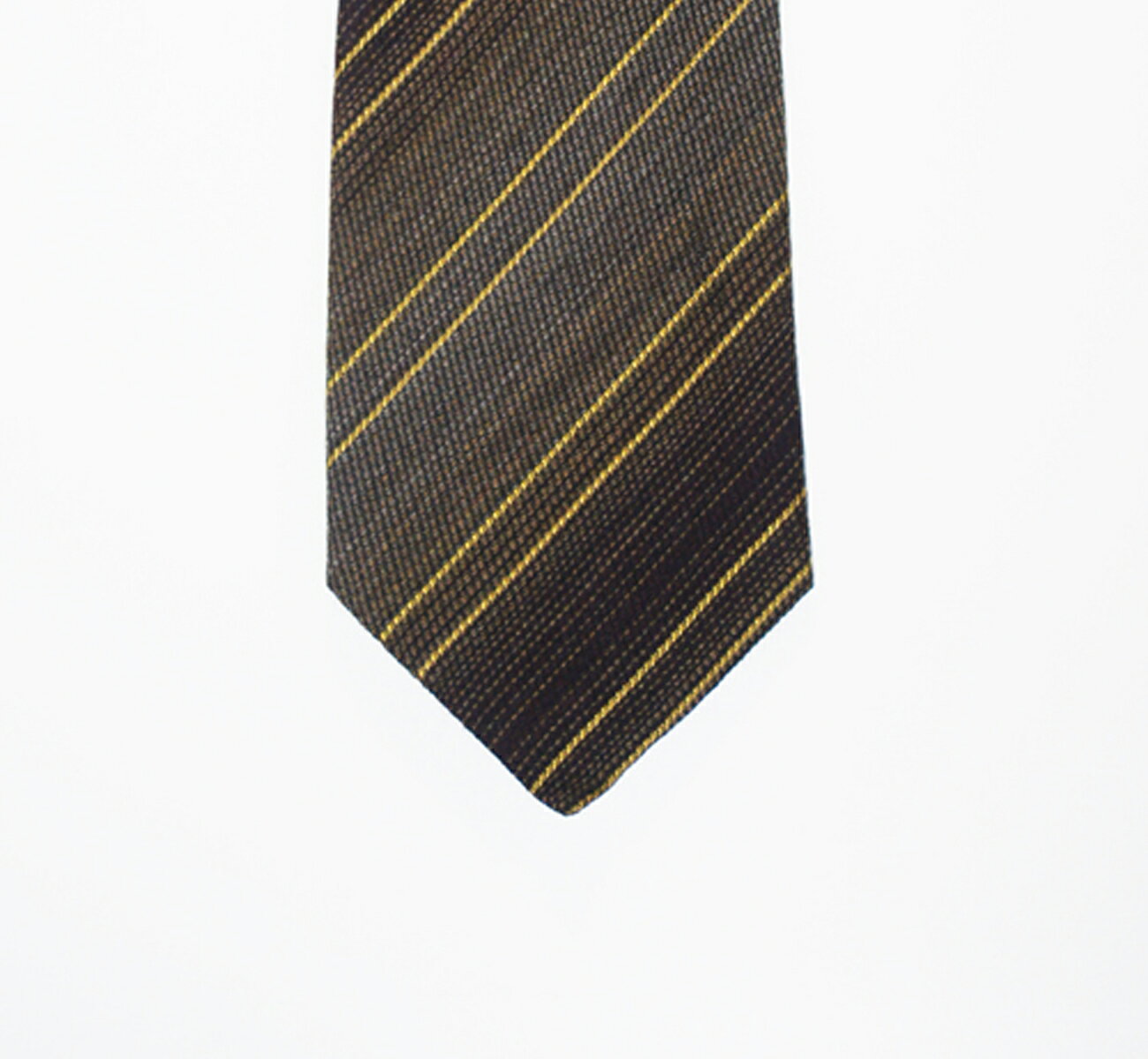 765 絹 100% ネクタイ 茶色地金色スト 剣先9.5センチ