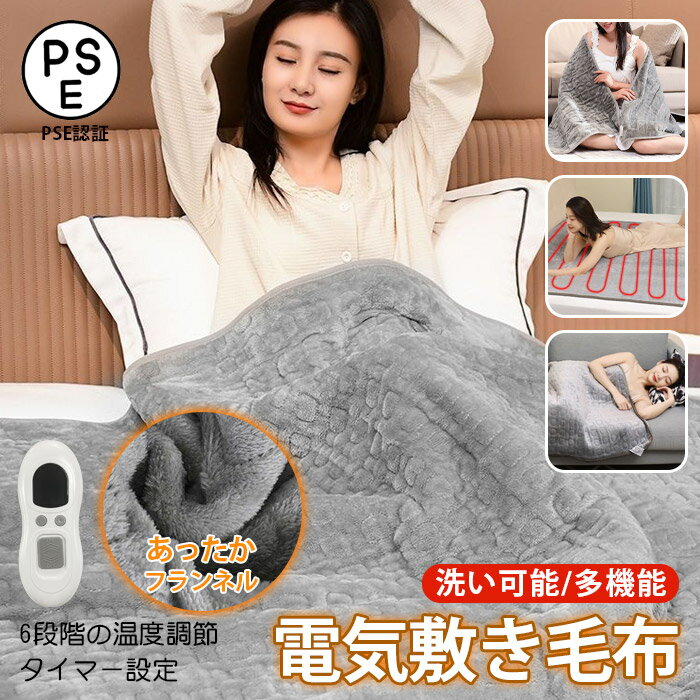 電気毛布 敷き 電気敷き毛布 80×150cm シングル 洗える フランネル 敷毛布 丸洗い お手入れ簡単 コントローラー 温度調節 ホットブランケット 毛布 電気ブランケット 電気かけ毛布 電気毛布 掛け敷き あったか キャンプ 車中泊 あったか家電のサムネイル