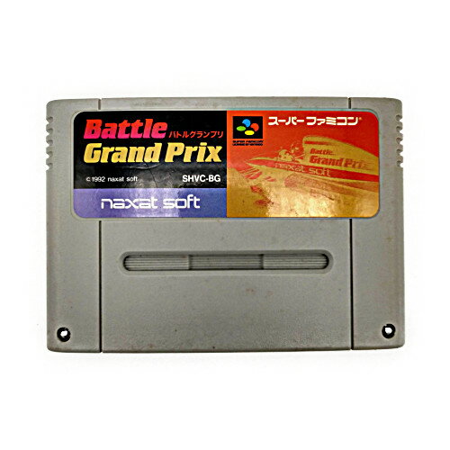 ◆製品仕様◆ 商品名 バトルグランプリ Battle Grand Prix 商品情報 スーパーファミコン メーカー：ナグザット 発売年月：1992/03/27 型番 SHVC-BG コンディション 中古-可 動作確認済 バックアップ電池交換をご希望の方はこちらからご注文ください(別途500円) 付属品 ソフトのみ スタッフからのコメント シミや気になる使用感がございます。 備考欄 ・ソフトのみの販売となっております。 ・個人保管されていたお品ですので、使用感がございます。ある程度の使用感にご理解いただけるお客様のみご検討ください。 ・特段記載がない場合は、付録やシリアルコード等はございません。 ※互換機（任天堂製ファミコン/スーパーファミコン本体以外）では、 動作しないソフトが複数確認されております。 互換機での動作不良につきましては当店では対応致しかねますので、ご購入の際には 対応ソフトを確認くださいませ。 関連商品 ナグザット