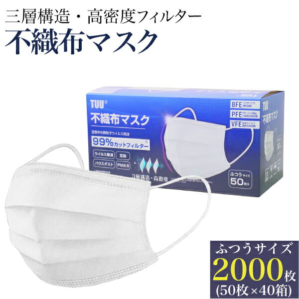 日本検査済合格品 マスク 50枚入 40箱セット (2000