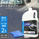 カーシャンプー 2L 撥水 濃縮 プロ仕様 タオル付 希釈 15-25倍 日本製 洗車洗剤 濃縮シャンプー 洗車 シャンプー 車 コーティング コーティング剤 車 ガラスクリーナー お手軽 洗車用品 艶出し メンテナンス プレゼント 父の日