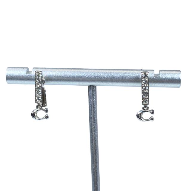 コーチ 91446 ピアス アクセサリー ジュエリー 小物 C ロゴ ラインストーン メタル シルバー