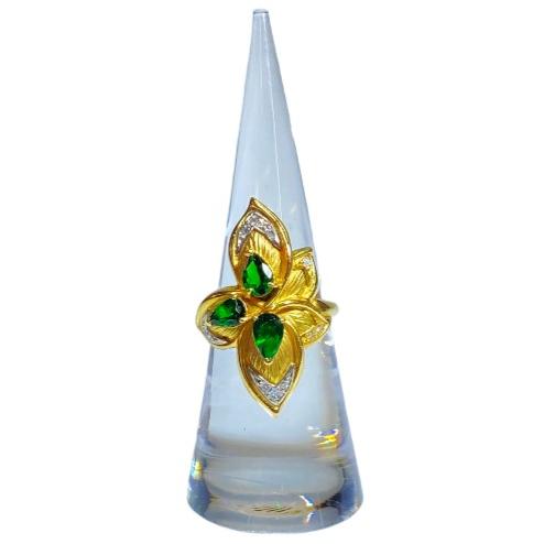 ヤマザキユミコ 山崎裕見子 作家 リング 指輪 アクセサリー K18 pt900 色石 宝石 1.85ct ダイヤモンド 0.11ct 