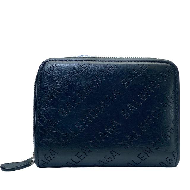 バレンシアガ 財布（メンズ） バレンシアガ 650871 財布 二つ折り財布 折り財布 ラウンドファスナー コンパクトウォレット レザー ブラック