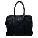 ブリーフケース プラダ ビジネスバッグ ブリーフケース ハンドバッグ 手持ち鞄 三角プレート ロゴ ナイロン レザー ブラック